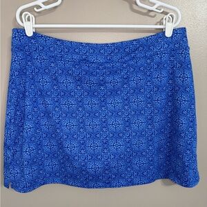 Tranquility Stretchy Blue Medallion Patterned Skort Resort Athletic Women's XL